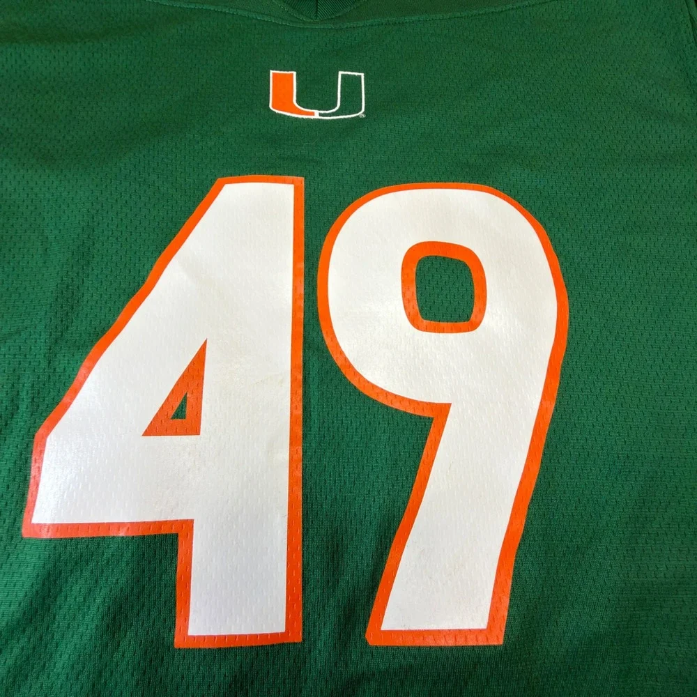 Adidas Miami Hurricanes Yayi Bondje 49 Football Jersey Green Mens Large